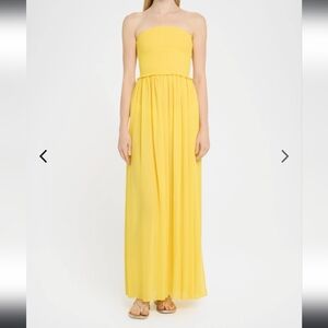Forever 21 Yellow Strapless Maxi Dress
